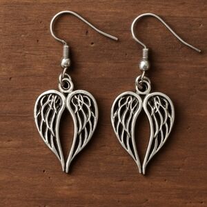 Silver Angel Wing Earrings
